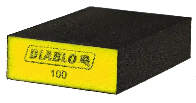 Flat Edge Sanding Sponge Block, Fine Grit, Flat Edge