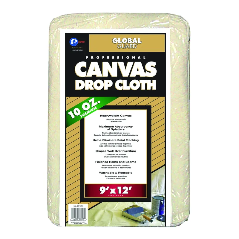 Globalguard 9 Ft. W X 12 Ft. L 10 Oz Professional Grade Canvas Drop Cloth 1 Pk