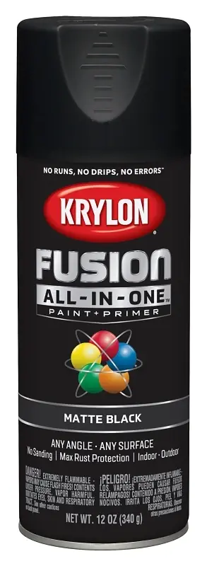 Fusion All-in-one Spray Paint + Primer, Matte Black, 12-oz.