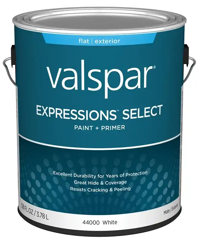 Paint And Primer Exterior Flat White Gallon 100% Acrylic Formula