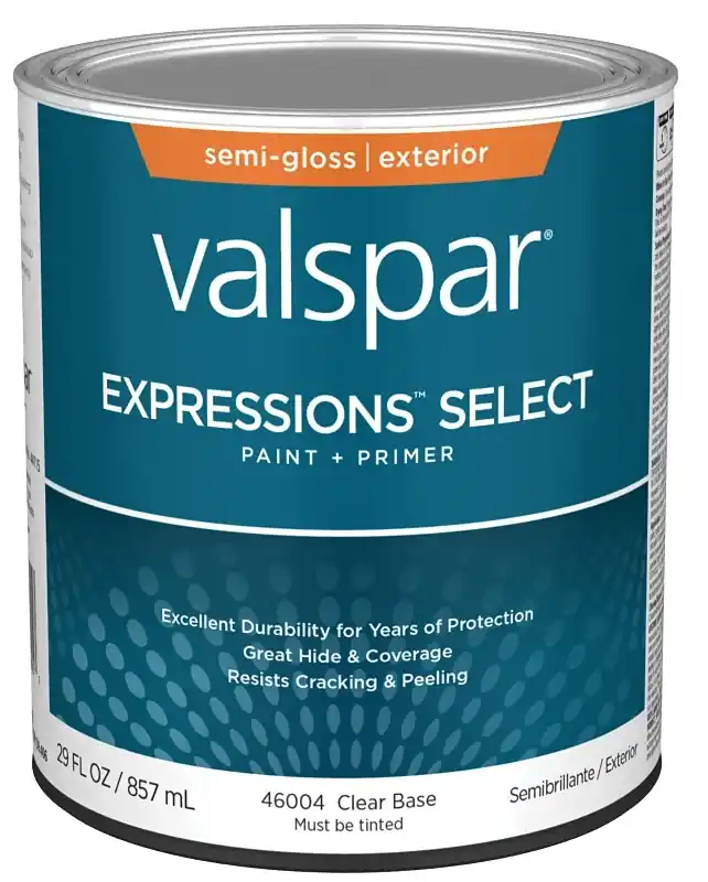 Paint And Primer Exterior Satin Clear Base Quart 100% Acrylic Formula