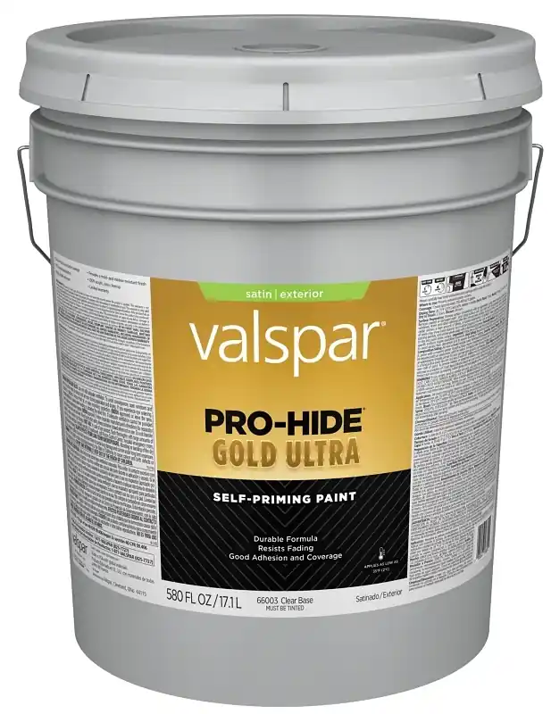 Latex Satin Exterior House Paint, Clear Base, 5 Gallon