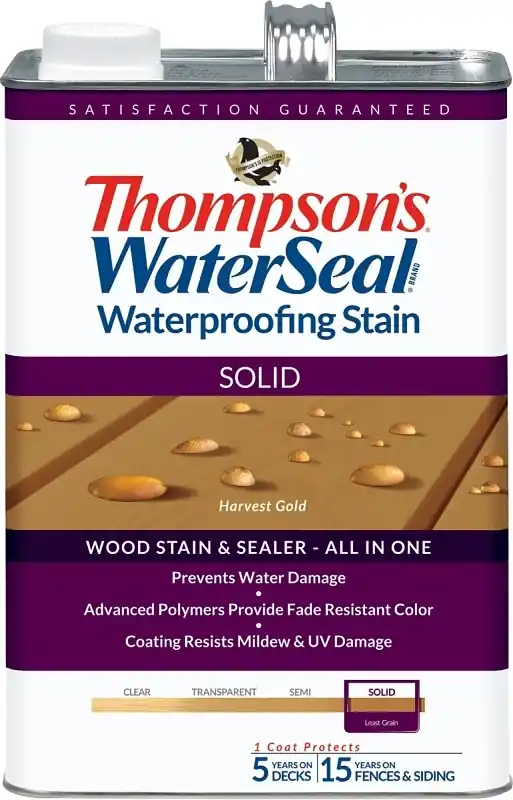 Waterproofing Stain, Solid, Harvest Gold, 1-gallon