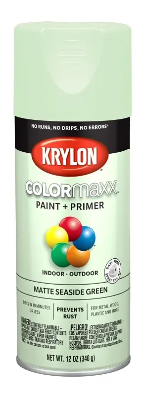 Colormaxx Spray Paint + Primer, Matte Seaside Green, 12-oz.