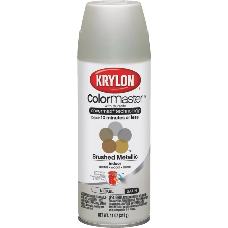 Colormaxx Spray Paint + Primer, Metallic Satin Nickel, 12-oz.