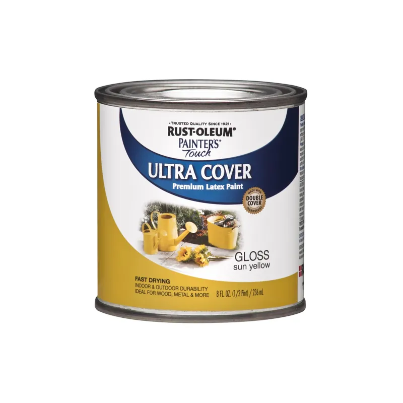 Painter‘s Touch Ultra Cover Latex Paint, Sun Yellow, 1/2-pint