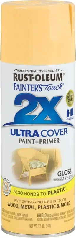 Painter‘s Touch 2x Spray Paint, Gloss Warm Yellow, 12 Oz.
