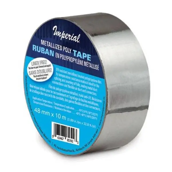 48mm X 10m Metalized Poly Tape - Uv-resistant, High-tack Adhesive