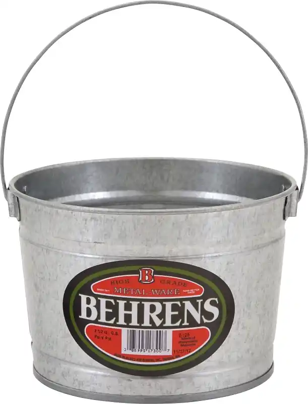 2.5 Quart Galvanized Steel Utility Pail With Free-swinging Bail Handle