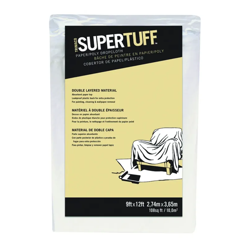 Supertuff 9 Ft. W X 12 Ft. L Paper/poly Drop Cloth 1 Pk