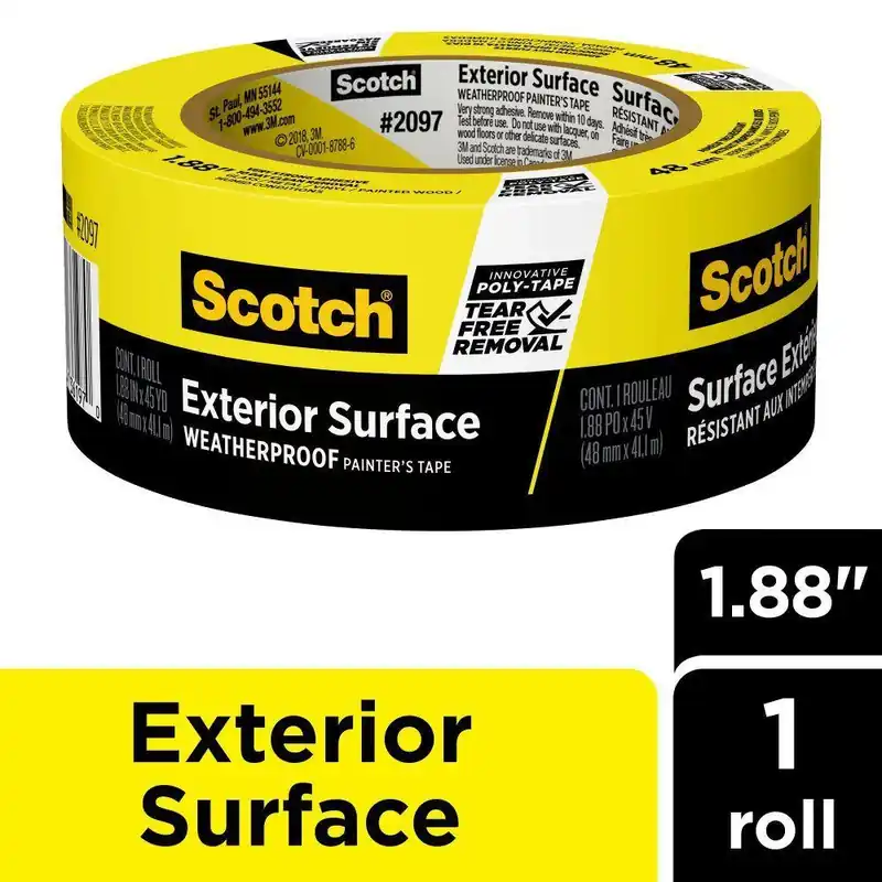 Scotch 1.88 In X 45 Yd Exterior Surface Painter‘s Tape - Yellow