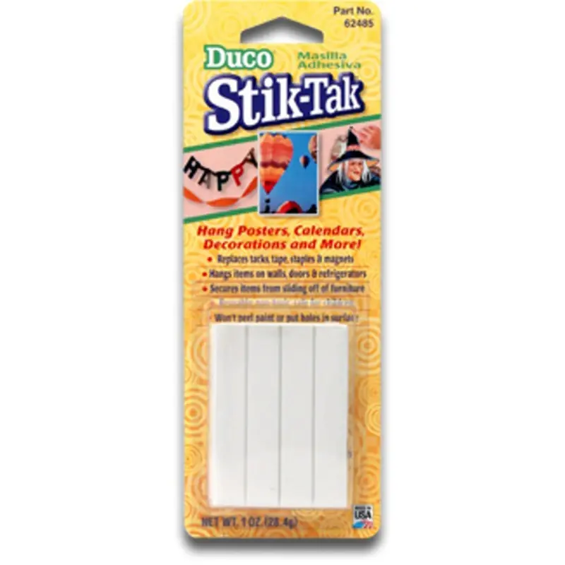 Stik-tak Adhesive, Reusable, White, 1-oz.