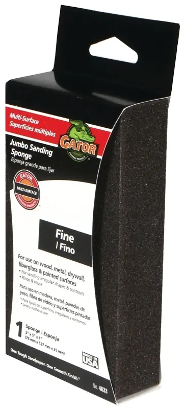 Jumbo Sanding Sponge, 100-grit, 3x5-in.