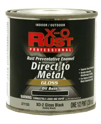 Premium Anti-rust Oil-base Enamel, Black Gloss, 1/2 Pt.