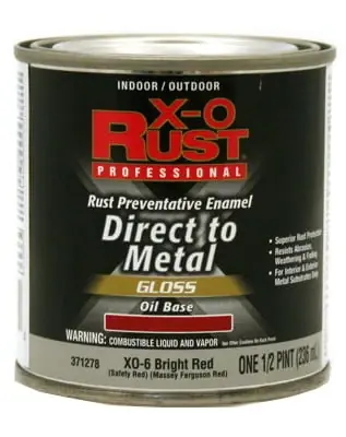 Premium Anti-rust Oil-base Enamel, Bright Red Gloss, 1/2 Pt.