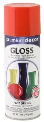 Premium Decor Spray Paint, Pumpkin Orange Gloss, 12 Oz.