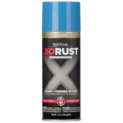 Anti-rust Enamel Spray Paint & Primer, Safety Blue Gloss, 12 Oz.