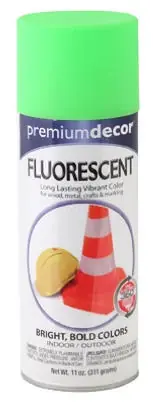 Premium Decor Fluorescent Spray Paint, Glo Green, 11 Oz.