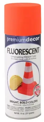 Premium Decor Fluorescent Spray Paint, Blazing Orange, 11 Oz.
