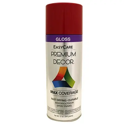 Premium Decor Spray Paint, Fiesta Red Gloss, 12 Oz.