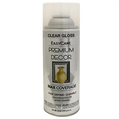 Premium Decor Spray Paint, Clear Gloss, 12 Oz.