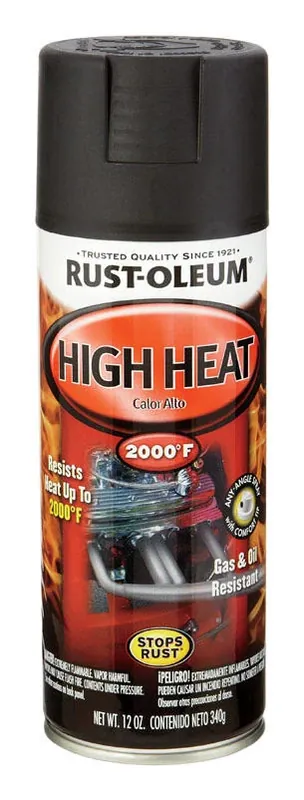 Rust-oleum Automotive Flat Black High Heat Spray Paint 12 Oz