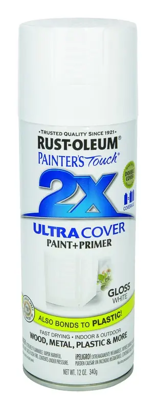 Painter‘s Touch 2x Ultra Cover 12 Oz. Gloss White Spray Paint + Primer