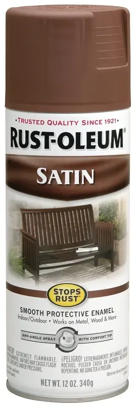 Spray Enamel, Chestnut Brown Satin, 12-oz.