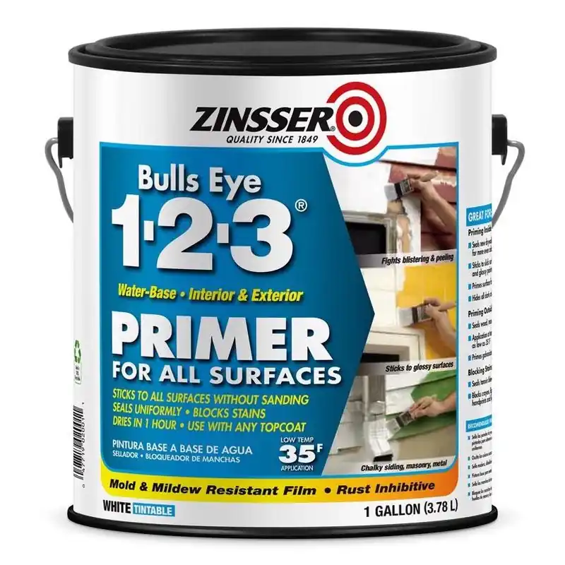 Zinsser Bulls Eye 123 White Water-based Styrenated Acrylic Primer And Sealer 1 Gal