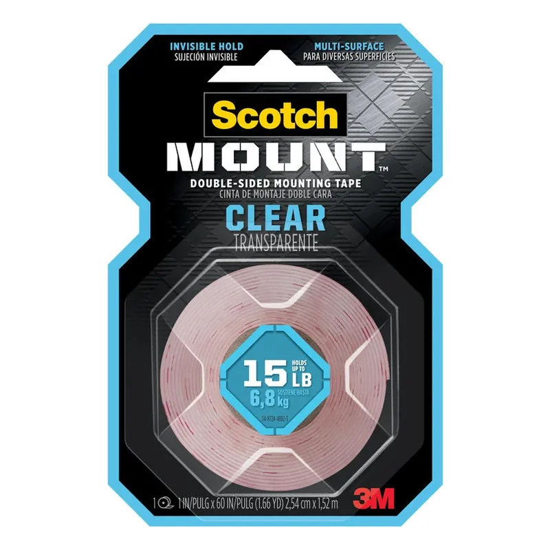 3m Scotch-mount 60 In. L X 1 In. W Double-sided Mounting Tape