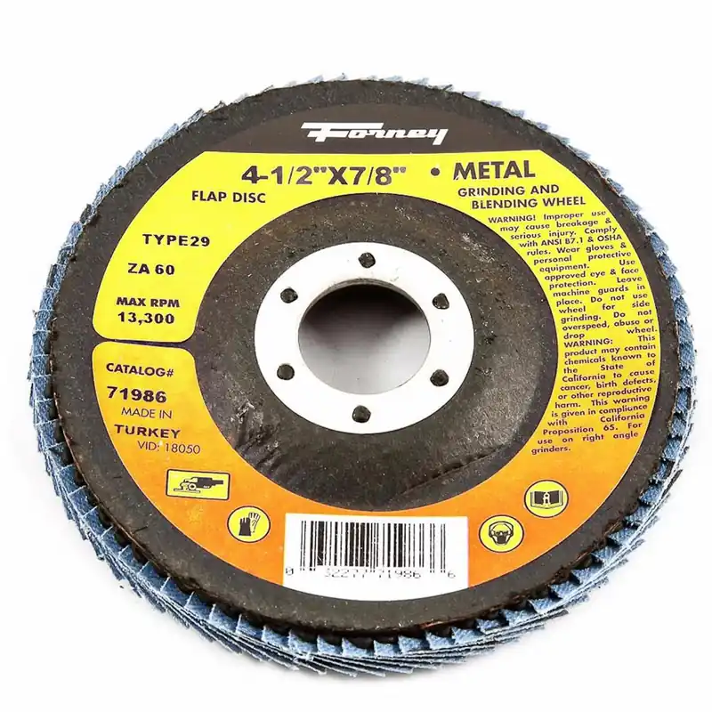 Blue Zirconia Flap Disc, Type 29, 60-grit, 4.5-in.