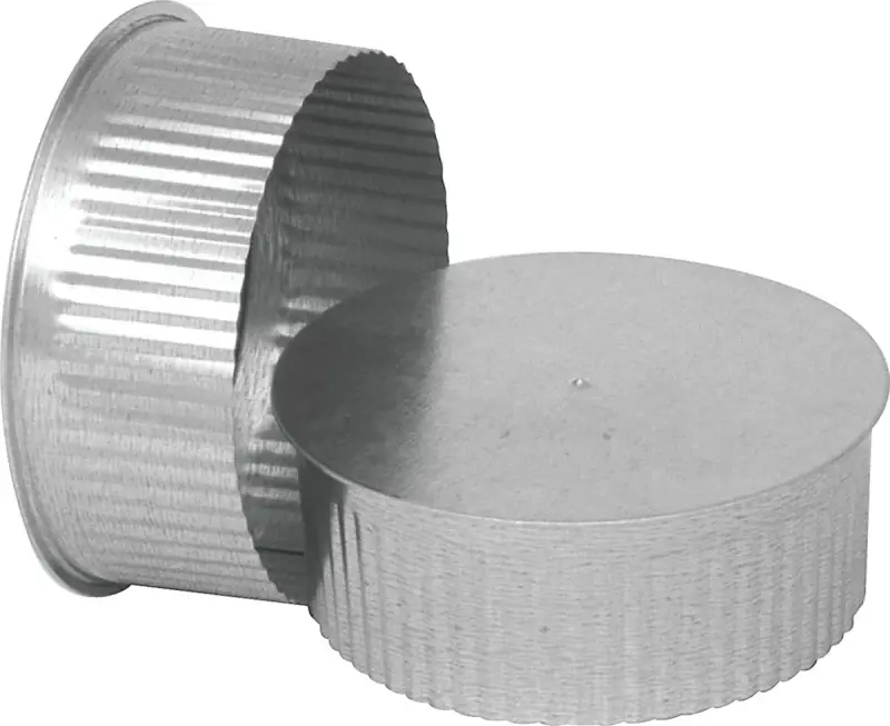 Hvac Duct Pipe Tee Cap/plug, No Crimp, 30 Gauge, 4 In.