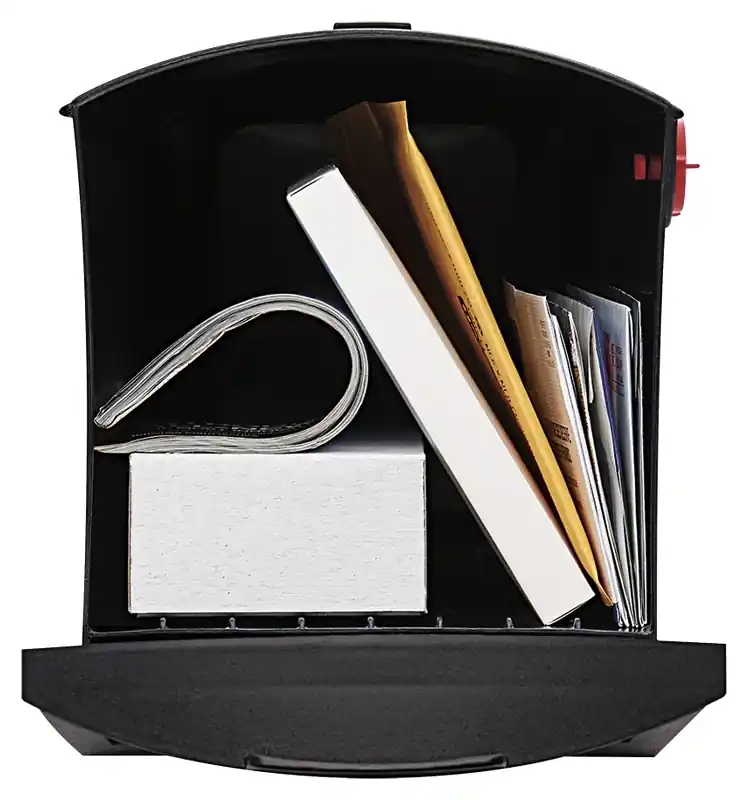 Patriot Medium Post-mount Mailbox, Black Plastic