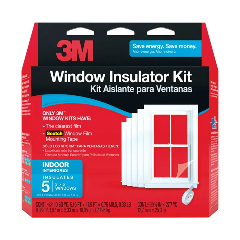 Clear Plastic Window Insulation Kit For Windows 17.5 Ft. L X 0.75 In.