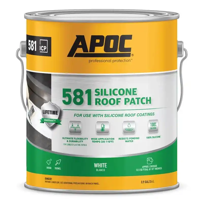 Bright White Silicone Roof Patch 1 Gallon - Durable, Cold Application, 50-year Lifespan
