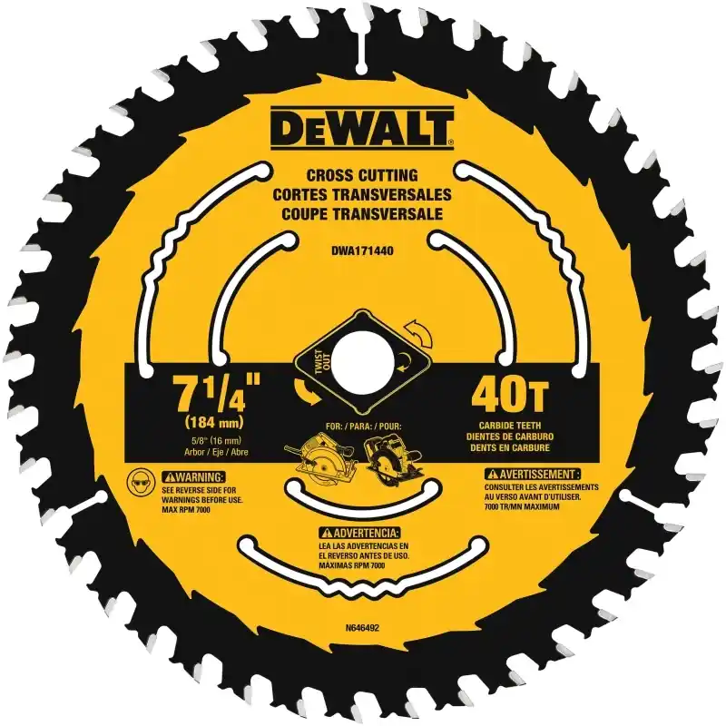 7-1/4 In. D X 5/8 In. Tungsten Carbide Circular Saw Blade 40 Teeth 1 Pk