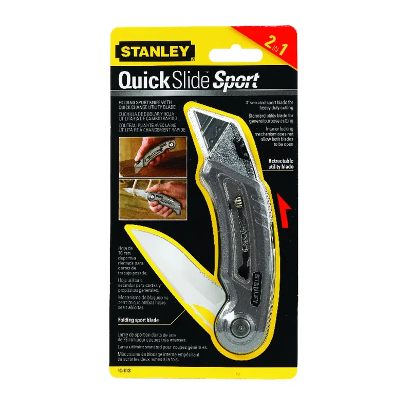 Quickslide Sliding Utility Knife Gray 1 Pk