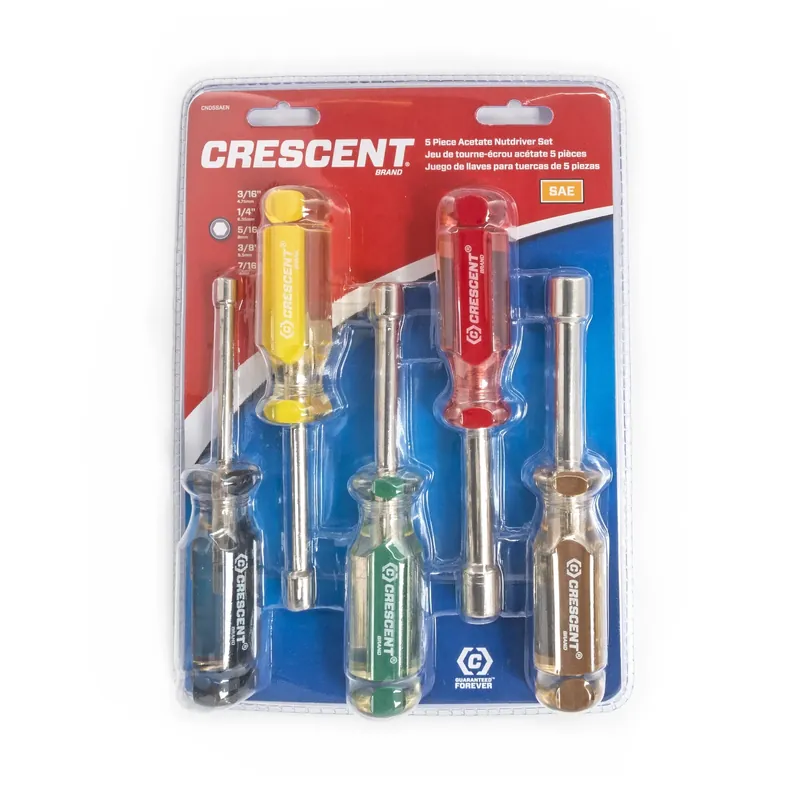 Sae Acetate Nutdriver Set 6-3/4 In. L 5 Piece Set