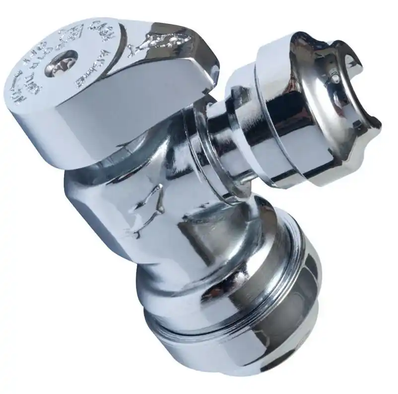 Chrome Brass Stop Valve – 1/2" × 1/4" Compression, 200 psi