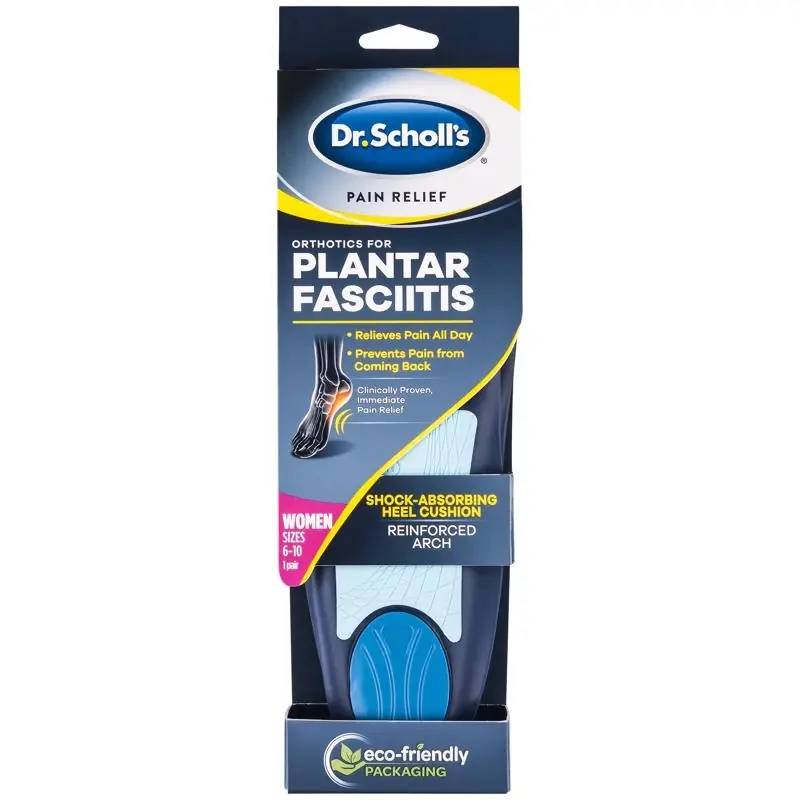 Plantar Fasciitis Women‘s Insoles Size 6-10 Blue 1 Pair
