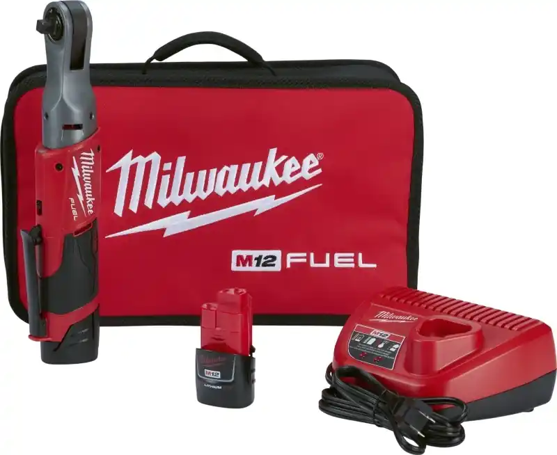 M12 Fuel 12-volt Lithium-ion Brushless Cordless 3/8 In. Ratchet Kit With Batteries & Charger
