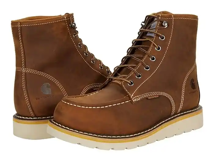 Women‘s 6 Inch Waterproof Wedge Boot - Soft Toe - Size 7.5 - Dark Bison Oil Tanned