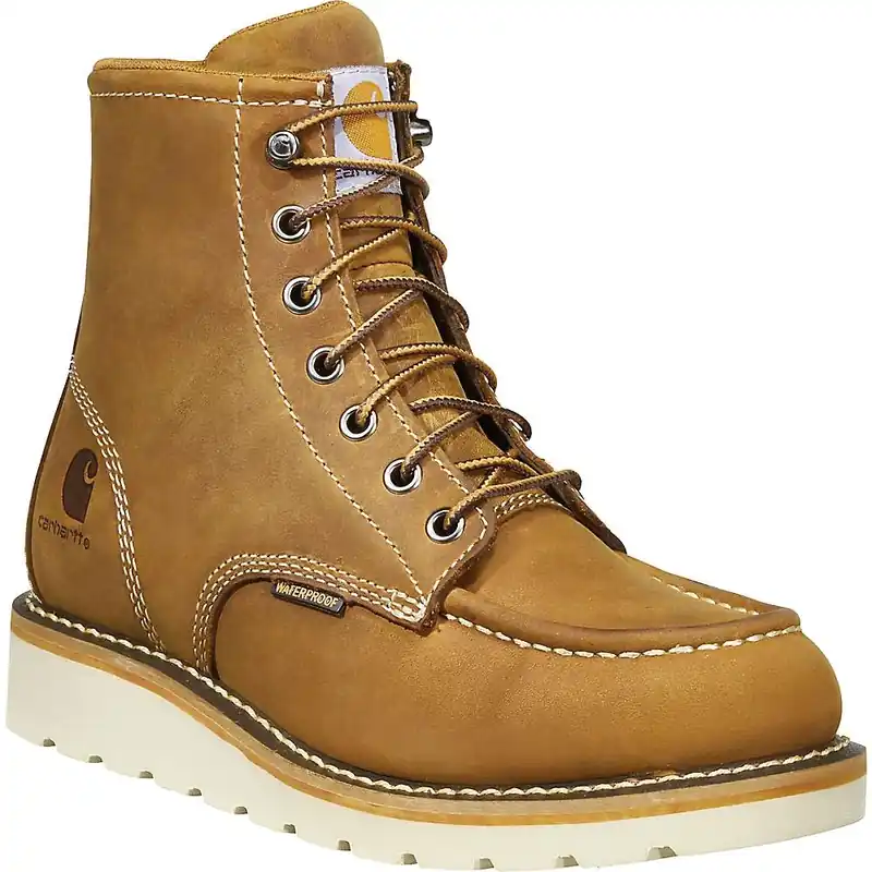 Women‘s 6 Inch Waterproof Wedge Boot - Soft Toe - Size 9.5 - Dark Bison Oil Tanned