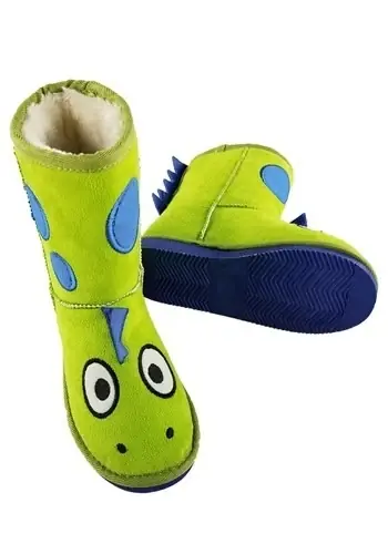 Dinosaur Green Toasty Toez Slippers For Kids - Cozy Footwear For Little Ones