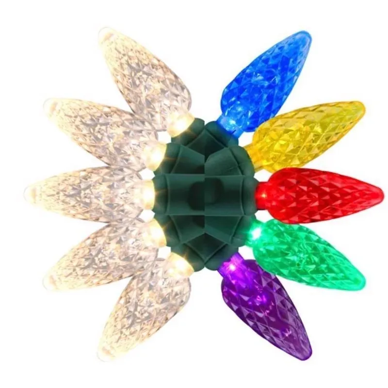 Classic Led C6 Multicolor & Warm White 50‑bulb 16‑ft Battery‑operated String Lights