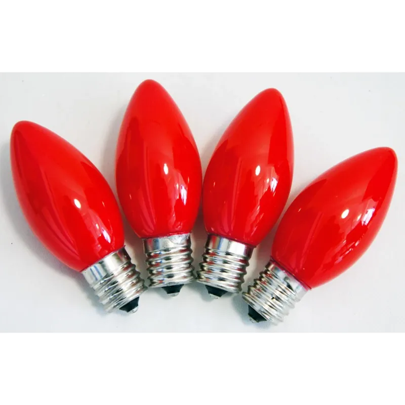 Incandescent C9 Red 4 Ct Replacement Christmas Light Bulbs 0.08 Ft.