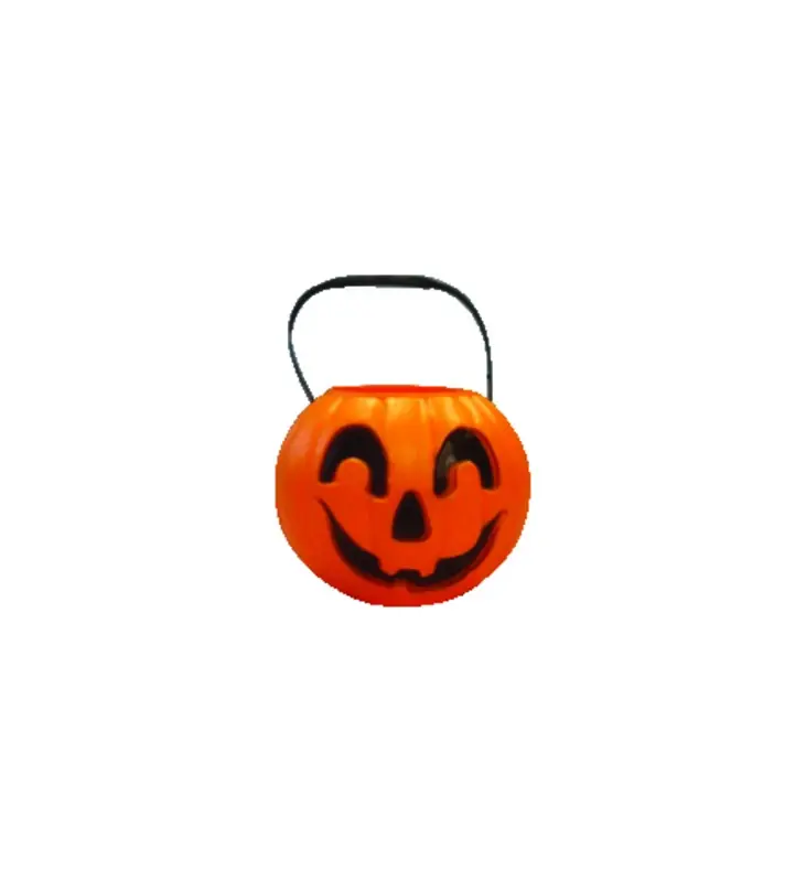 8 In. Pumpkin Pail Halloween Decor