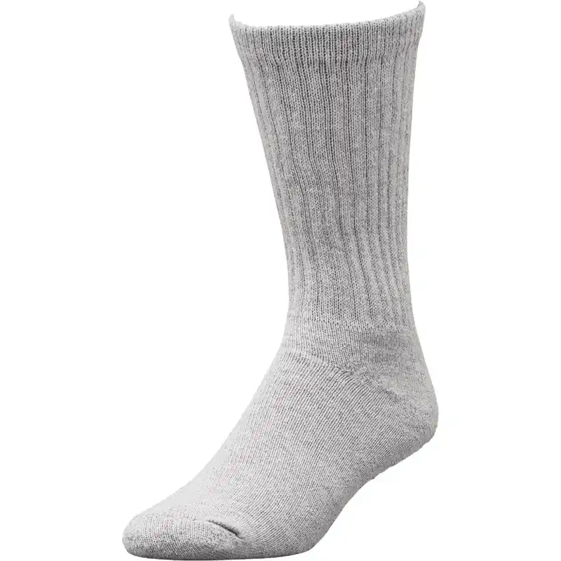 Premium Gray Welt Top Crew Work Socks – 3 Pack