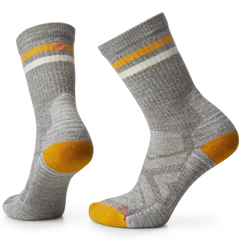 Women‘s Hike Light Cushion Tube Stripe Crew Socks - Taupe/natural Marl