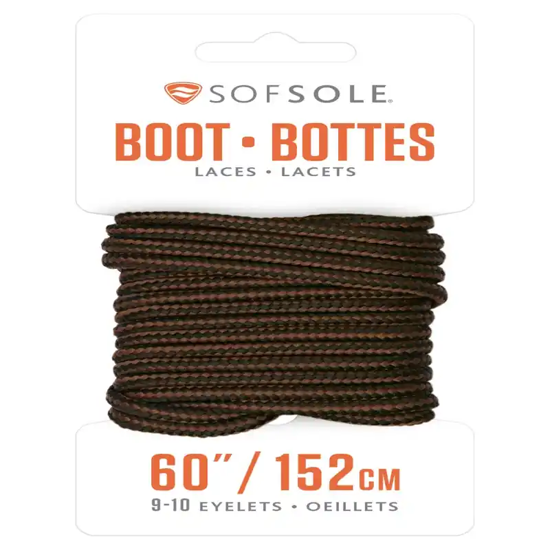 Sof Sole 60 Inch Black-brown Round Boot Laces